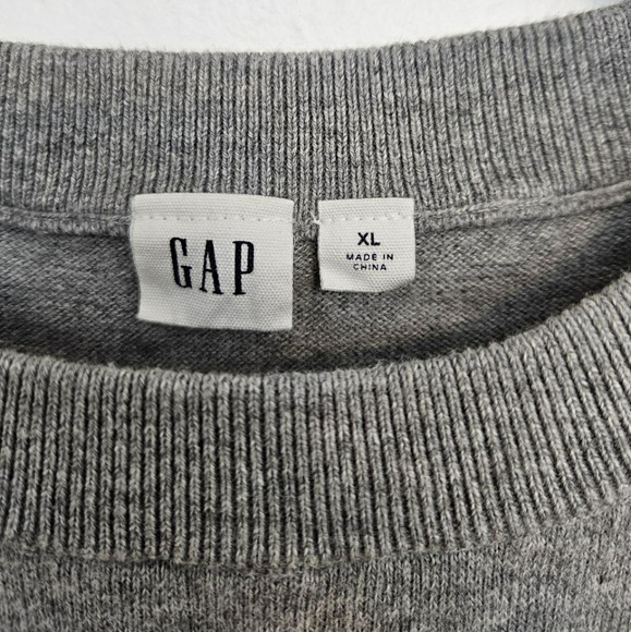 GAP Crewneck Sweater in Gray with Red and Yellow Accents - Picture 2 of 7